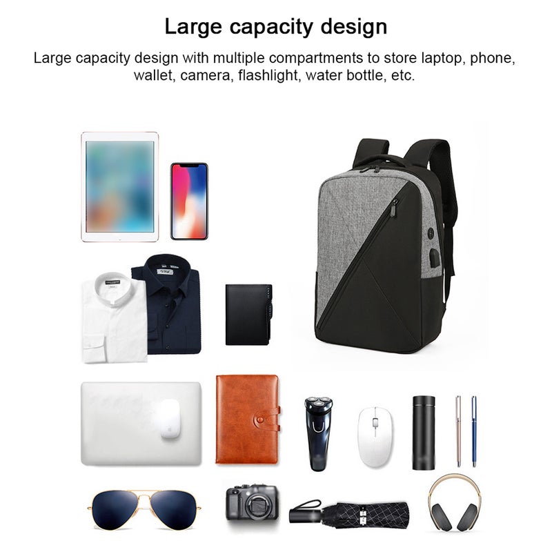 Set of 3 Laptop Backpack Large Capacity Business Daypack Portable Travel Commuting Bag with USB Charging Port Fit 15.6 Inch Laptops for Men Women Teenagers - Image 2