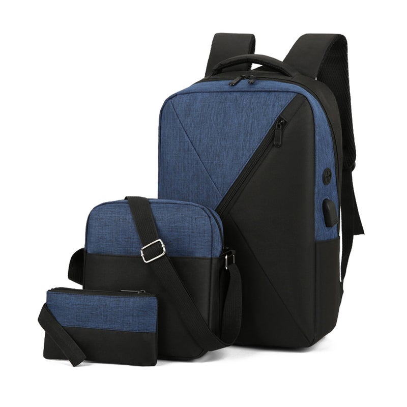 Set of 3 Laptop Backpack Large Capacity Business Daypack Portable Travel Commuting Bag with USB Charging Port Fit 15.6 Inch Laptops for Men Women Teenagers - Image 1