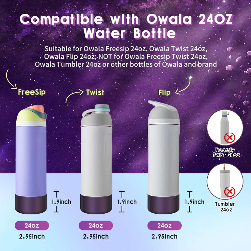 BKBY Chameleon Silicone Water Bottle Boot, Compatible with Owala 24oz 32oz 40oz, Gradient Matte Luster Cup Sleeve Bottom Cover for FreeSip, Twist, or Flip Stainless Steel Water Bottles - Image 2