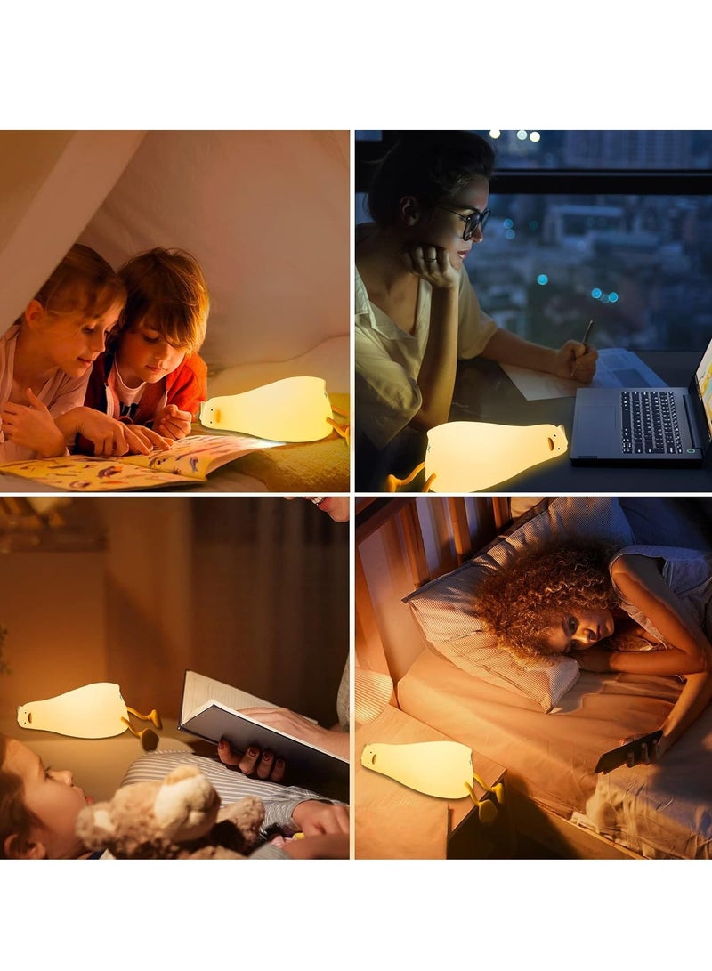 TIGER Lying Flat Duck Night Light, Cute LED Light Up Duck, Silicone Bedside Lamp with Touch Control Dimmable Rechargeable, Soft Night Light for Babies, Kids, Women – Perfect for Breastfeeding, Bedroom Decor, & Gifts - Image 5
