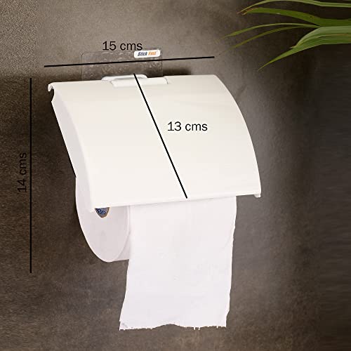 SF - Stick Fast Self-Adhesive Toilet Paper Holder With 3M Sticker For Wall Mount Tissue Paper Roll Dispenser For Kitchen & Bathroom (White) - Image 3