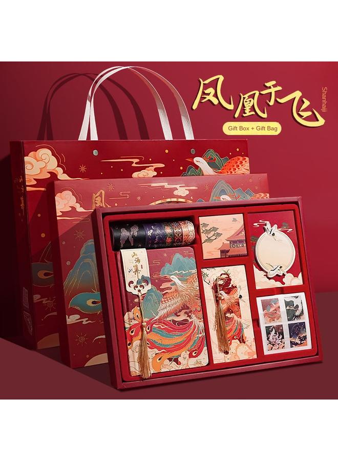 Bluejw Guochao Nine-color Deer Guofeng Handbook Dunhuang Feitian Antique Commemorative Suit Fengshou Handbook Birthday Gift - Image 1