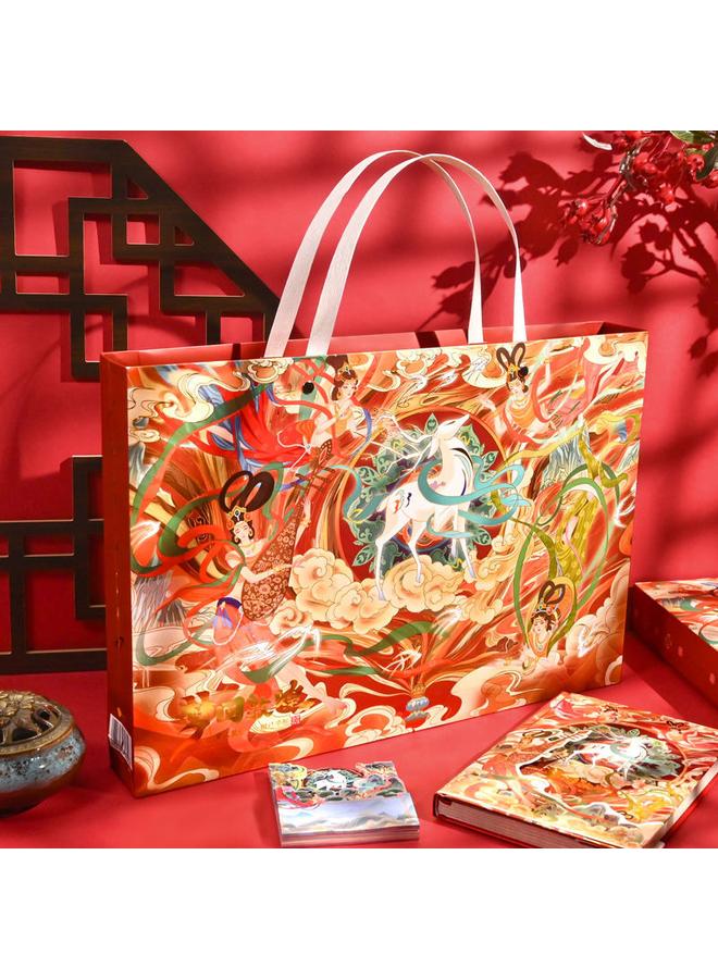 Bluejw Guochao Nine-color Deer Guofeng Handbook Dunhuang Feitian Antique Commemorative Suit Fengshou Handbook Birthday Gift - Image 5