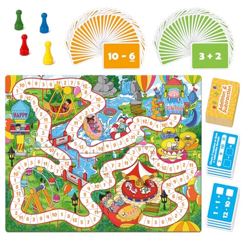Broytain Addition and Subtraction Math Games for KidsAddition SubtractionEducational Learning Board Games for Boys and Girls Ages 5 6 7 8Classroom Travel Indoor Outdoor Family Games - Image 1