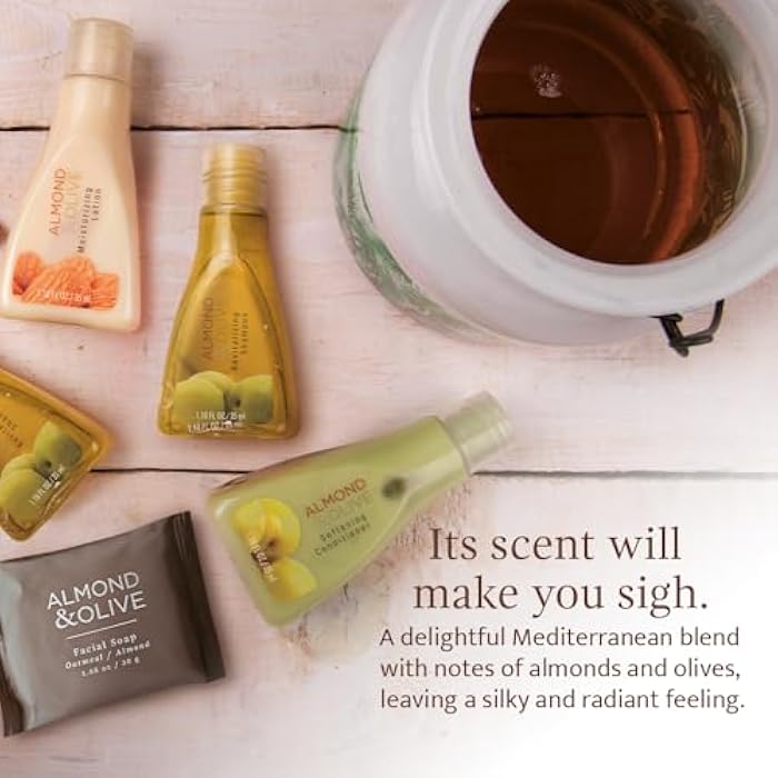 | Hotel Toiletries Kit 288 pcs – Almond & Olive – Shampoo & Conditioner – Travel Size Bulk Amenities for Airbnb, Motel, Hospitality & Guest Rooms - Image 3
