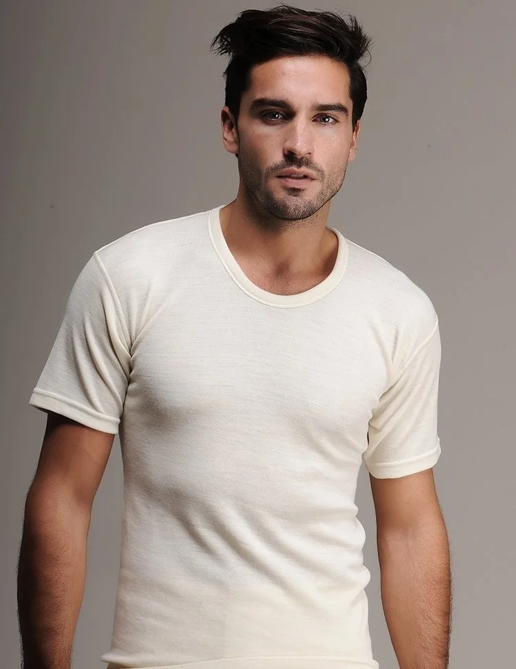 هاسيون 100 Men's Wool Undershirt Short Sleeve