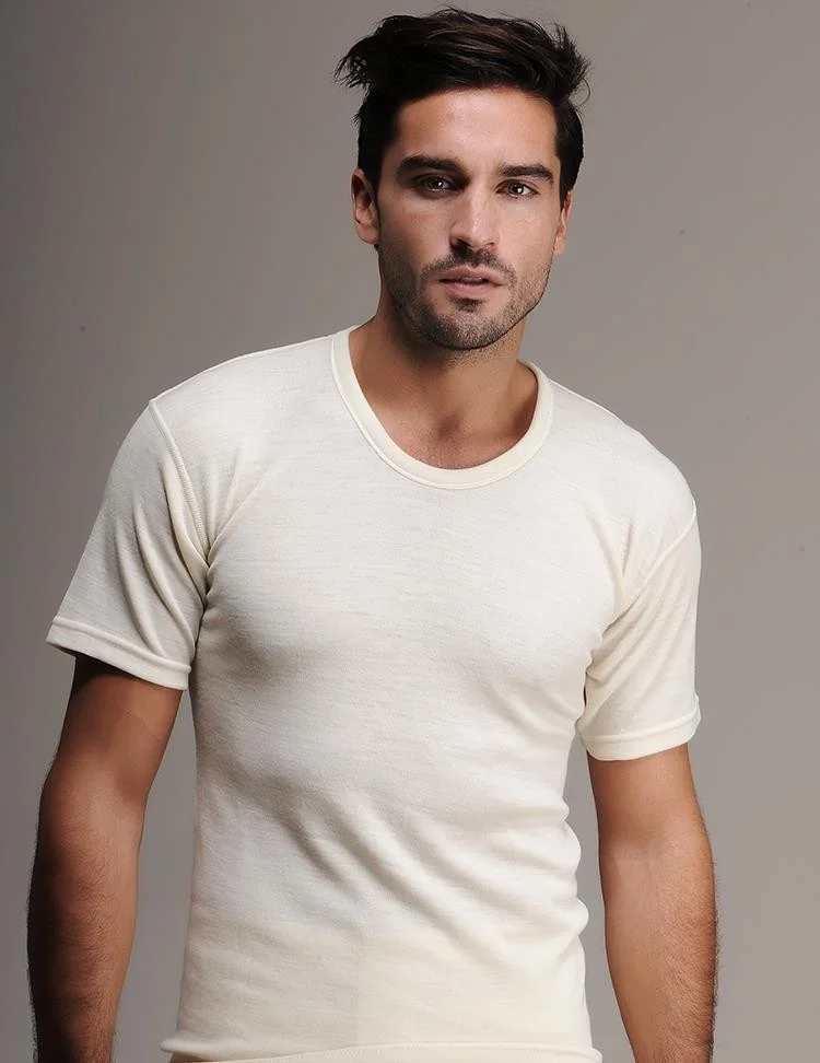 هاسيون 100 Men's Wool Undershirt Short Sleeve