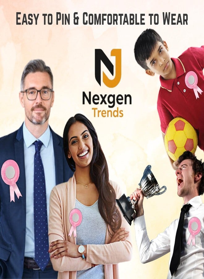 شارة شريط ساتان من NEXGEN Trends، خط واحد، مناسبة للفعاليات والحفلات واجتماعات المؤتمرات، ومتعددة الأغراض لجميع المناسبات (لون وردي فاتح) (عبوة من 10 قطع) - Image 3
