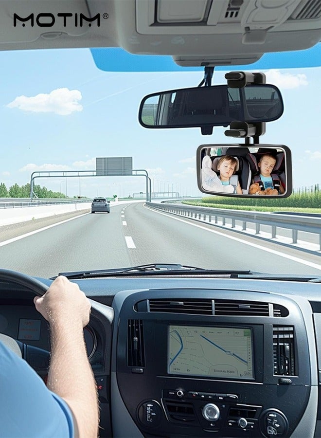 Motim Car Rear View Mirror Baby Safety Mirror, Safety First Mirror for Rear Facing Baby, Facing Child Seat, Adjustable Baby Car Mirror for Baby Back Seat Child Seats,  Wide Field of View, Shatterproof - Image 2