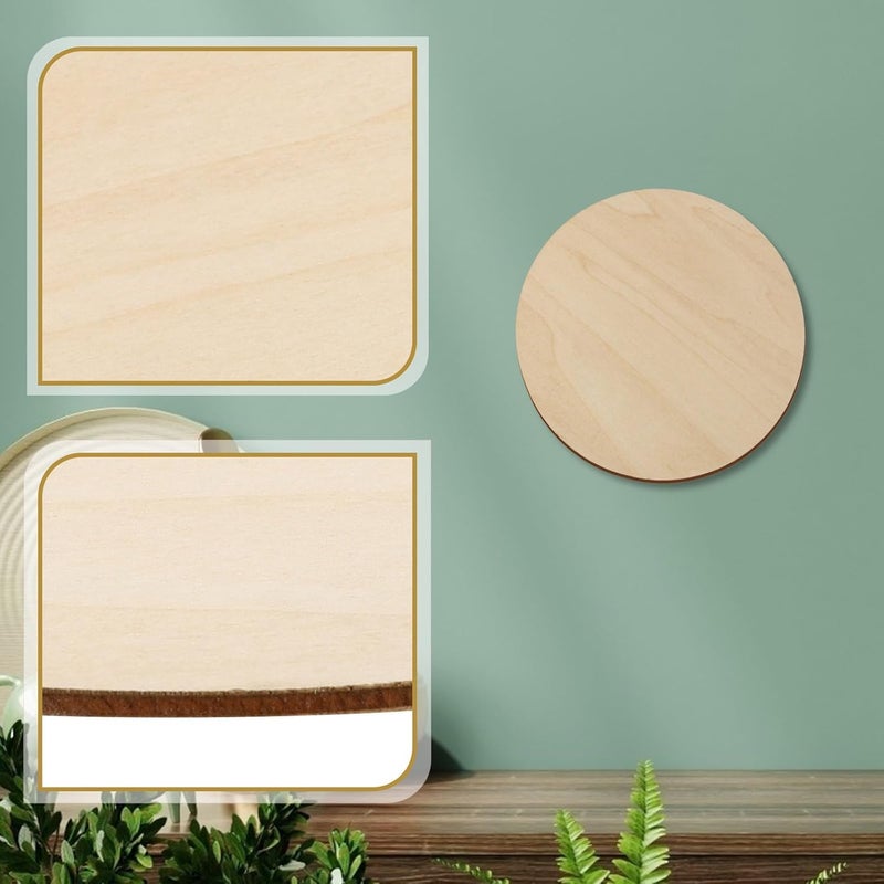 Healifty 5pcs DIY Wooden Boards Round Wood Circles Unfinished Blank Wood Discs 15cm Diameter 3mm Thick for Craft Projects and Woodcrafts - Image 4