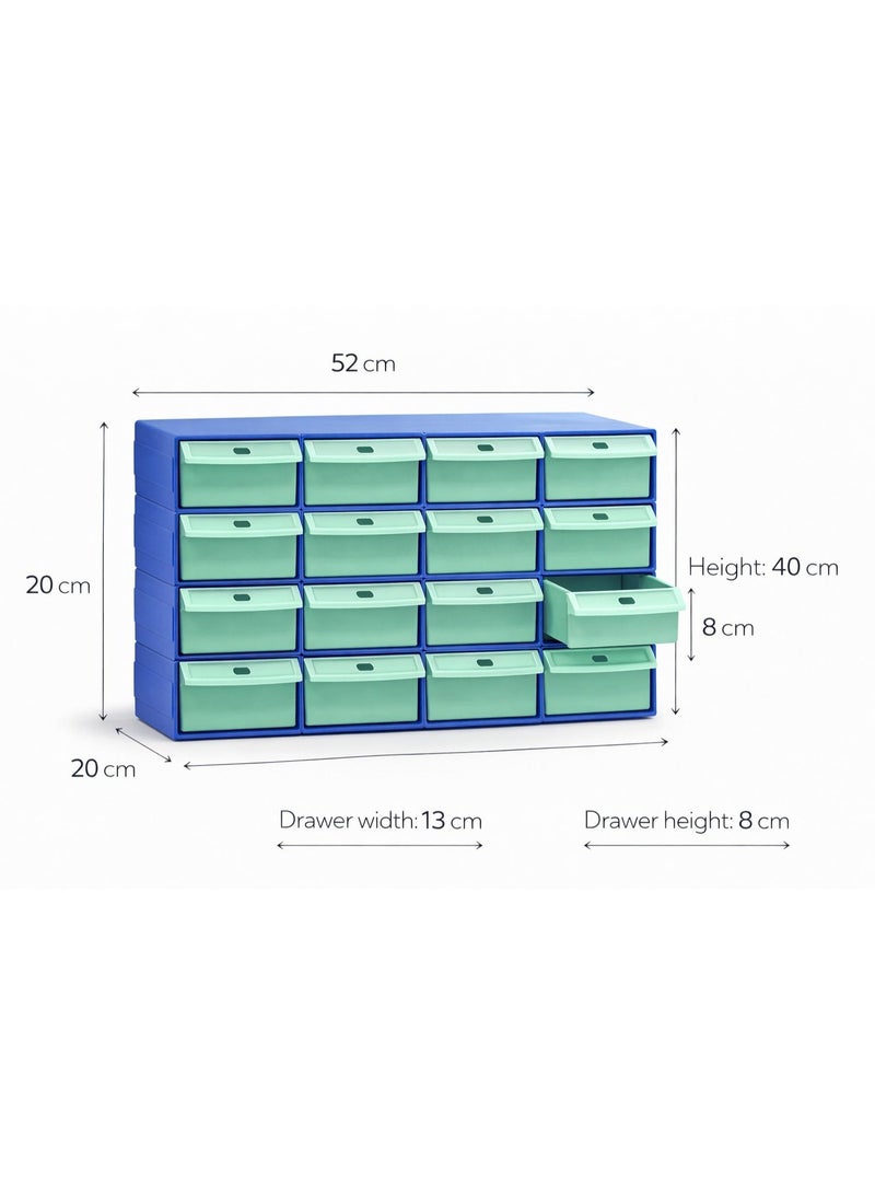 Blue 20-Drawer Organizer with Mint Pull-Out Drawers - Image 2