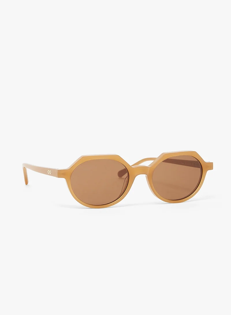 KAREN WAZEN Drew Oval Sunglasses
