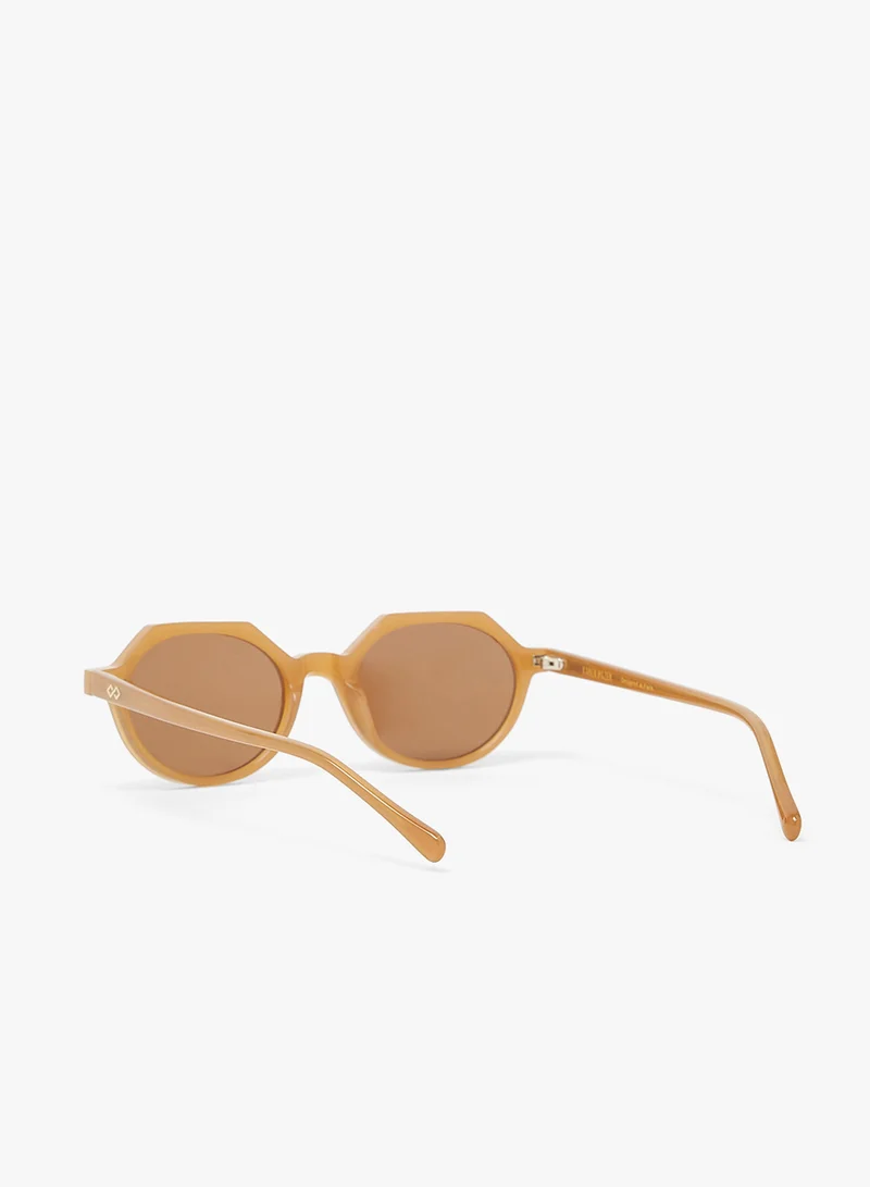 KAREN WAZEN Drew Oval Sunglasses