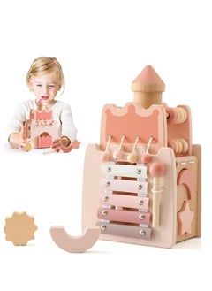 M MIAOYAN 9 in 1 Wooden Activity Cube, Montessori Toys for Boys and Girls Ages 3+, Multifunctional Educational Sensory Learning Toy for Babies with Mirror, Educational Multifunctional Toy  - Image 1
