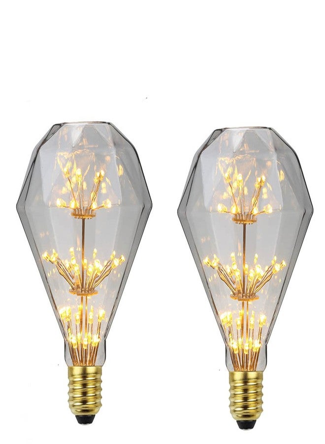 Qixivcom 2-Packs 3W D95 Retro LED Edison Bulbs E26 Led Starry Light Bulb Vintage Diamond LED Decorative Firework Light Bulb D95 Starlight Bulb 2300K Warm White Antique Bulb for Bedroom Living Room - Image 1