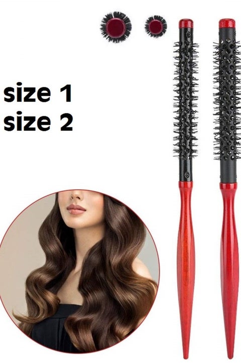 Red Wood Hair Dryer Brush, Size 1 with Size 2 Original Salon 2 Pieces