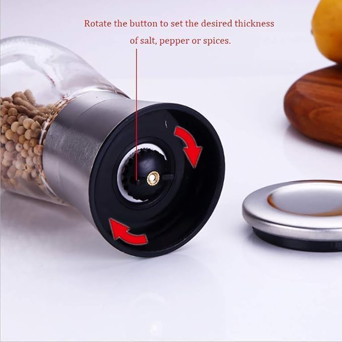 Marve Premium Stainless Steel Salt and Pepper Grinder - Salt and Pepper Shakers - Pepper and Salt Mill with Ceramic Blades and Adjustable Coarseness Set (Mini Pepper Mill 1 Pcs) - Image 4