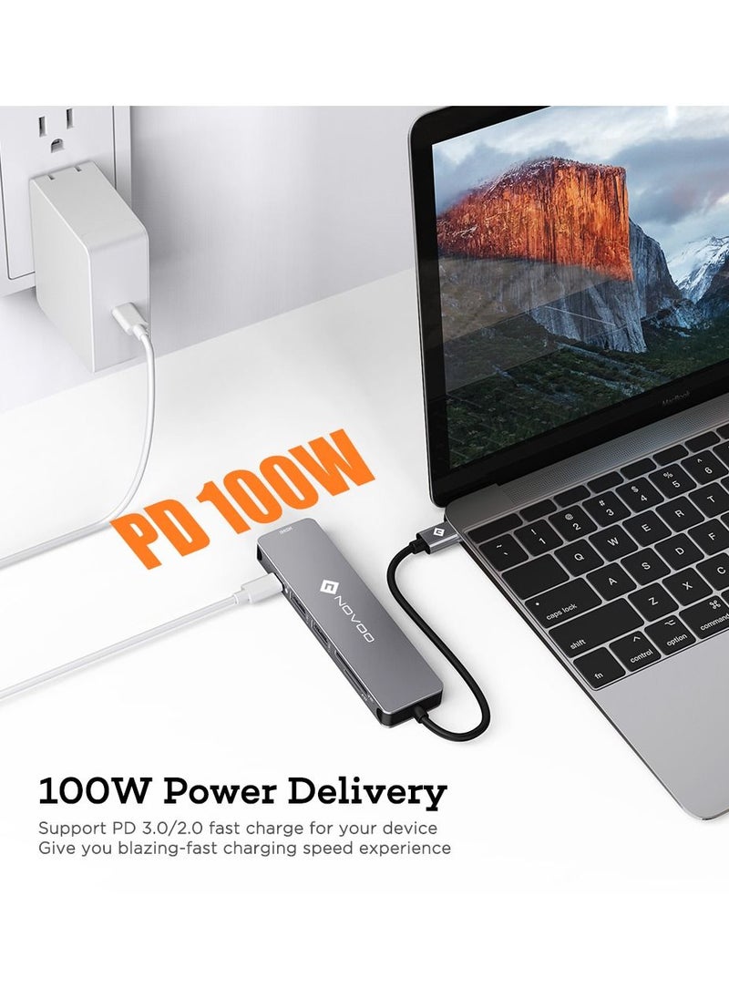 NOVOO Novoo USBC Hub 6 In 1 With HDMI 4K Adapter Power Delivery SD Card Reader  - Image 5
