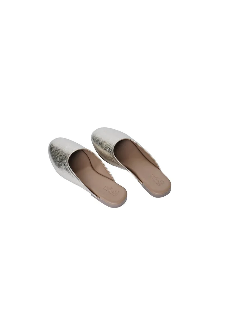 Gaya Aura Metallic Mules Gold