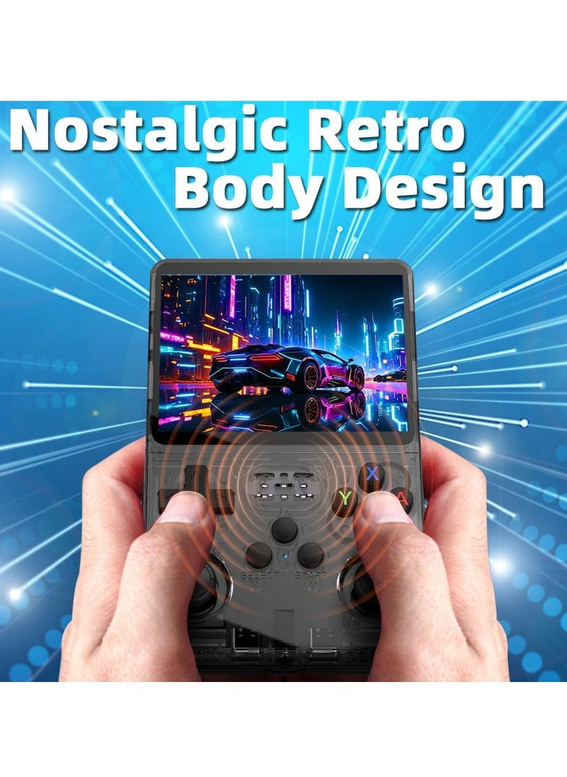 Generic - R36S Handheld Retro Gaming Console Linux System with 128G TF Card, Preloaded with 15000+ Games, Retro Video Game Console 3.5-inch IPS Screen (Black 128G) - Image 1