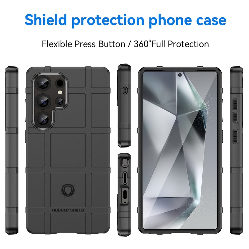 HuHa Protective Cover For Samsung Galaxy S25 Ultra 5G Full Coverage Shockproof TPU Phone Case(Black) - Image 2