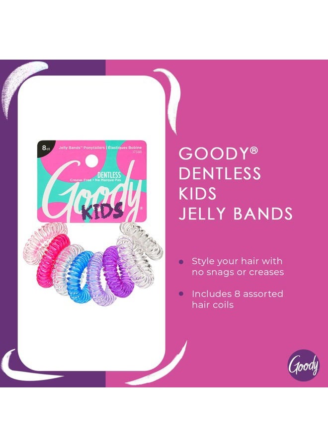 Goody Kids Hair Coils - 8 Count, Assorted - Dentless Jelly Bands Ponytailers for Women, Teens & Girls to Style & Secure Hair - Pain-Free Accessories For All Hair Types - Image 2