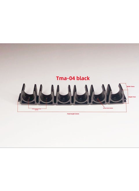 U-shaped Buckle 4/6/8/10/12/14/16MMPU Tracheal Clamp Multi-tube Clamp Seat Nylon Fixed Row Groove Pipe Clamp-Specification Model:Black Splicing Model Tma-04 6 Digits
