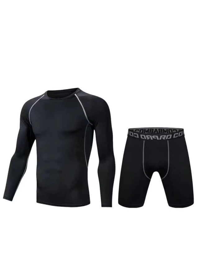 Loquat Swimsuit Men's Top Anti-embarrassment Adult Swimming Diving Suit Suit Summer Men's Swimming Trunks Men's Full Body Sun Protection Long Sleeve-Color:Elite Long Sleeve + Cropped Pants-  - Image 1