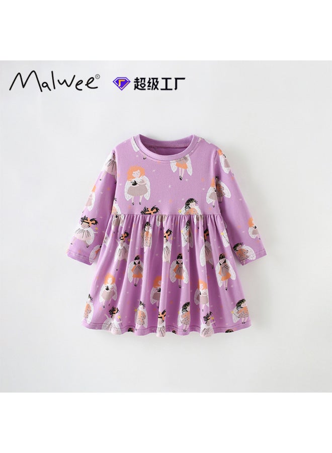 Girls Autumn Winter New Princess Dress European and American Style Fashionable Little Girl Dress