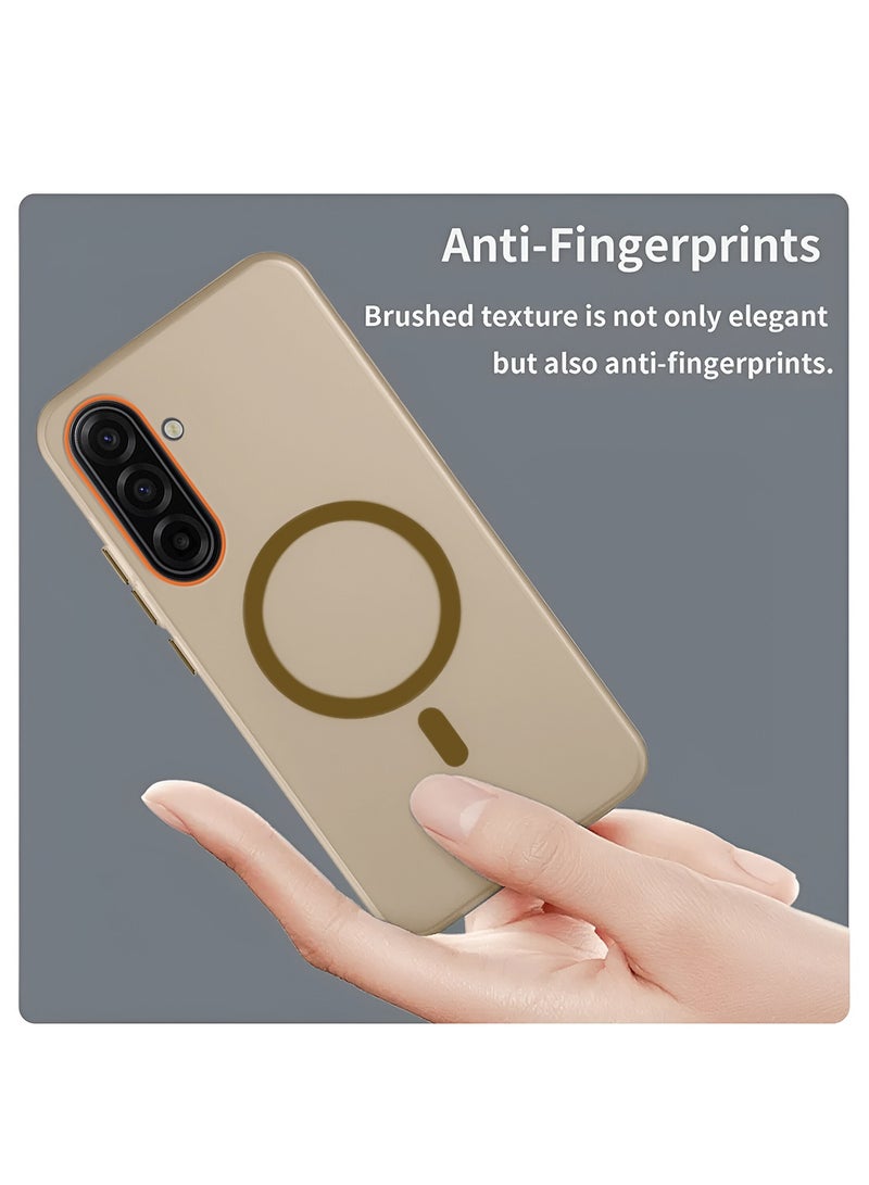 Wtech Samsung Galaxy A57 5G 2026 Hybrid Translucent Magsafe with Magnetic Charging Raised Camera Lips Elegant Look Case Cover (MCMPMN) - Brown - Image 4