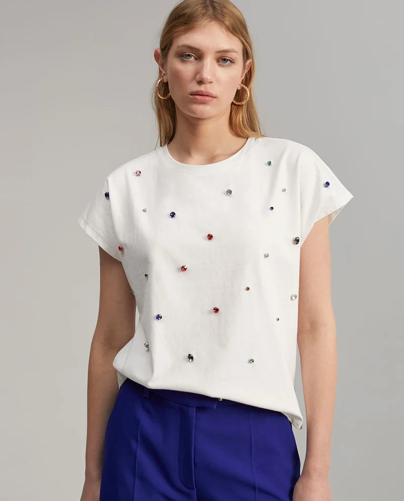 Lola Casademunt T-shirt with rhinestone detail