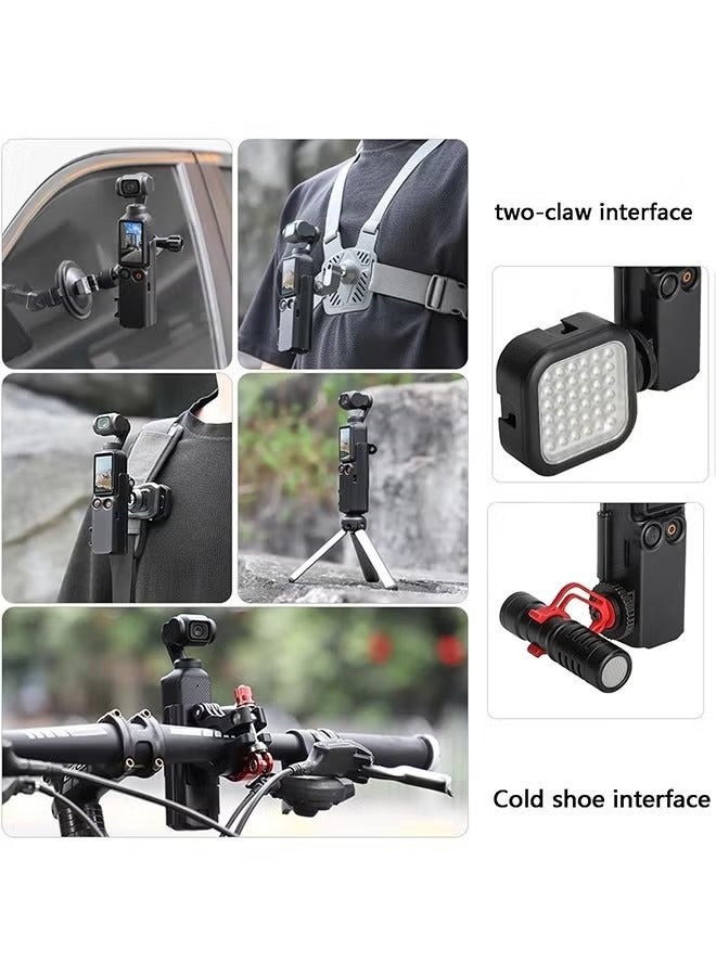 محول تمديد الكاميرا لDJI Osmo جيب 3 قفص حماية الأحذية الباردة مصابيح الميكروفون الثالوث حاملي حامل حامل الظهر الذاكرة الدراجة مقبض الرف الملحقات لOsmo جيوب 3 - Image 4