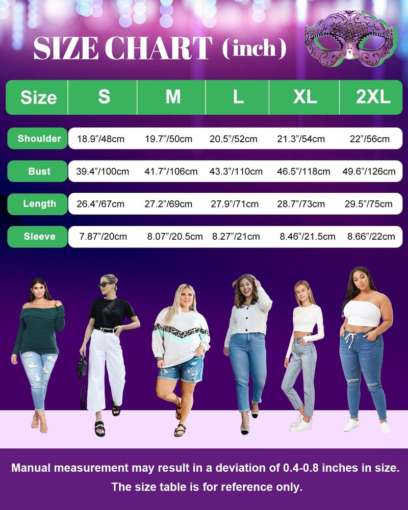 JMHACHY Mardi Gras T-Shirt for Women - Colorful Cocktail Jester Mask Design Graphic Shirt, Purple Casual Tee Soft Cotton Suitable for Celebrations, Crewneck Sleeve Top Print Tops, M - Image 4