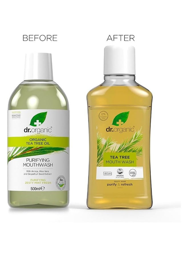 dr.organic - Dr. Organic Tea Tree Mouth Wash - Image 1