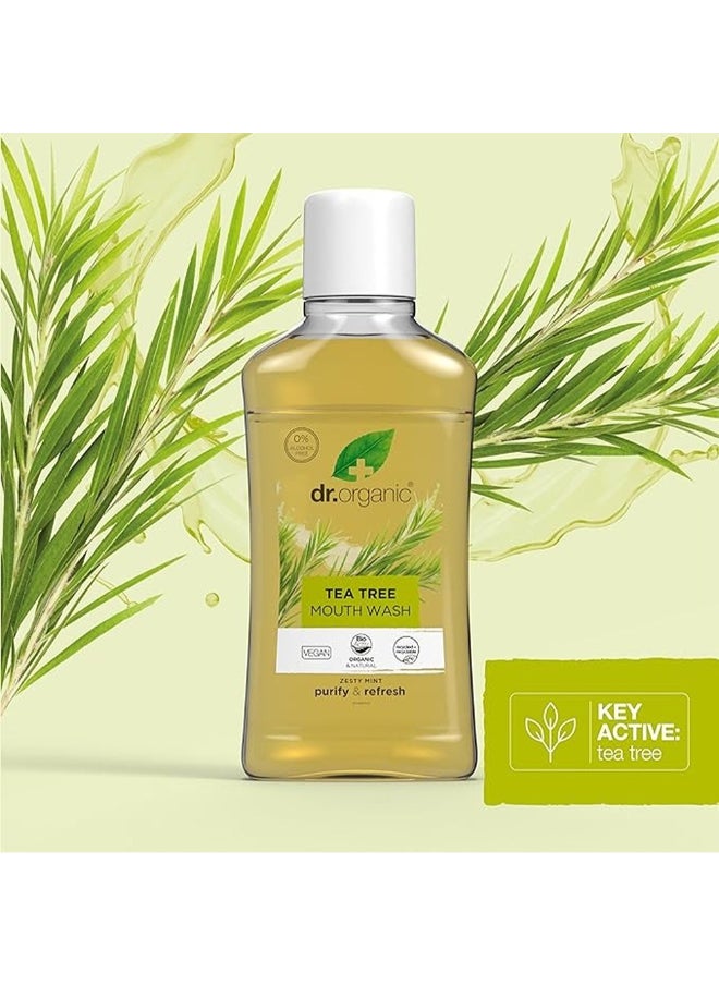 dr.organic - Dr. Organic Tea Tree Mouth Wash - Image 1