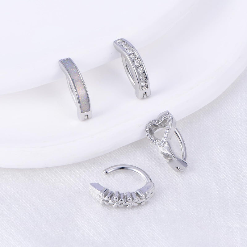 JFORYOU 14G Clicker Belly Button Rings for Women Surgical Stainless Steel Belly Ring Heart Reverse Curved Navel Rings Golden Belly Piercing Jewelry - Image 2