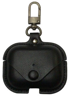 Compatible Airpods Pro Leather Case Genuine Leather Vintage Portable Shockproof Protective Cover With Loss Prevention Clip For Airpods 3 For Airpods Pro 2019 Wireless Charging Case Black