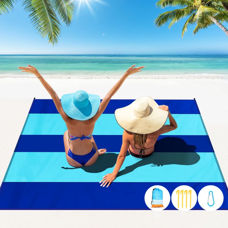 Famstar Famstar Beach Blanket Oversized Extra Large 78 X 81Waterproof Sandproof Beach Blanket 17 Adults Lightweight Durable for Travel Camping Hiking Picnic 