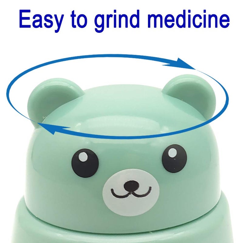 CoaGu Bear Pill Crusher for Elderly - FDA-Compliant Fine Powder, BPA-Free ABS, Easy Grip & Clean, Leakproof Portable Medicine Grinder - Image 4