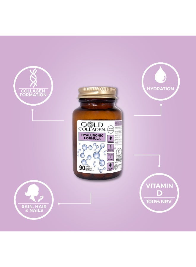 Gold Collagen GOLD COLLAGEN® Hyaluronic Formula - Advanced Skin Moisture and Hydration Tablets | +25 age | 90 tables  - Image 4
