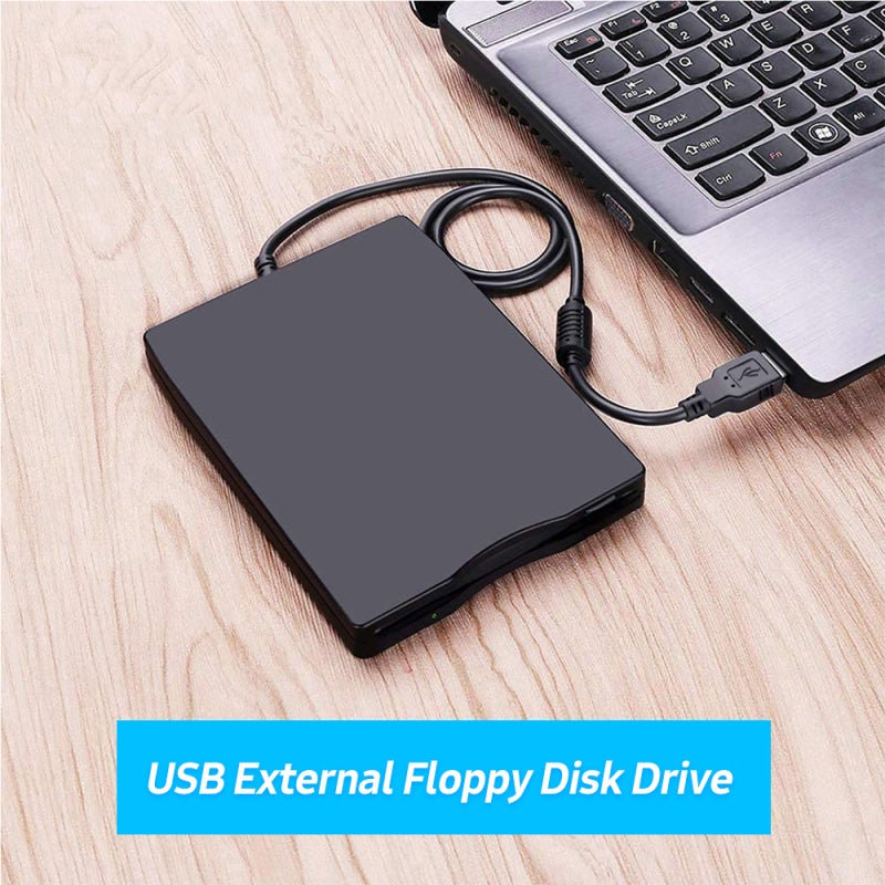 محرك الأقراص المرنة USB: تصميم محمول خفيف الوزن بحجم 3.5 بوصة باللون الأسود - يعمل بتقنية التوصيل والتشغيل عبر كابل USB 2.0 لأنظمة ويندوز وماك - Image 2