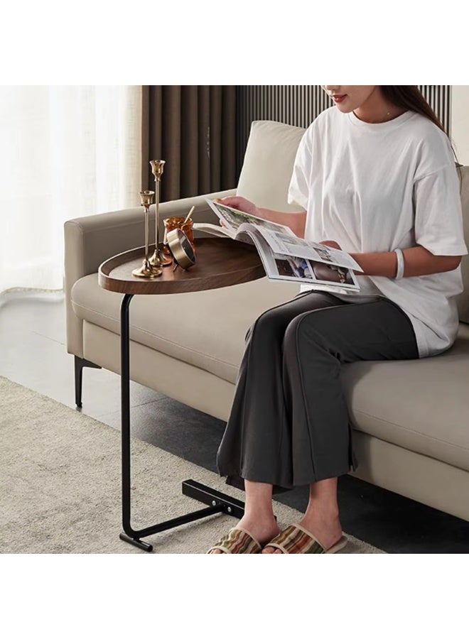 بكسل للأثاث طاولة جانبية من بكسل الأثاث على شكل C للأريكة والسرير، طاولة بقواعد معدنية صلبة - Image 5