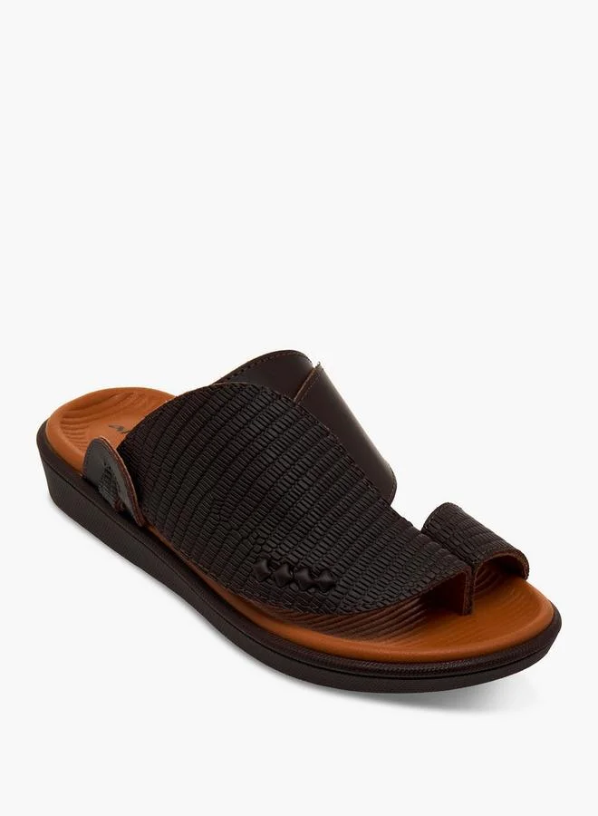 Al Waha Boys Leather Toe Loop Detail Arabic Sandals