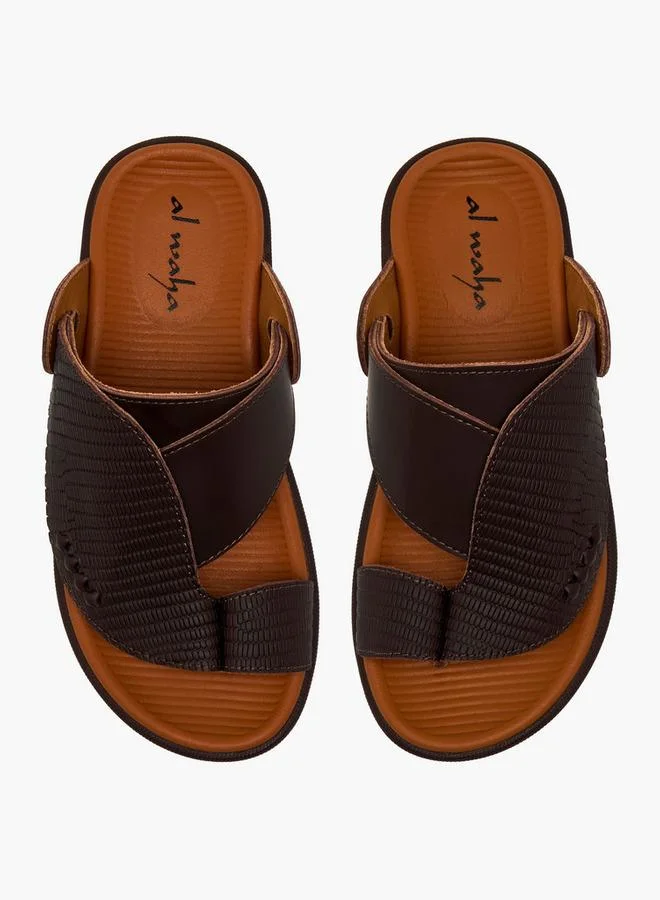 Al Waha Boys Leather Toe Loop Detail Arabic Sandals
