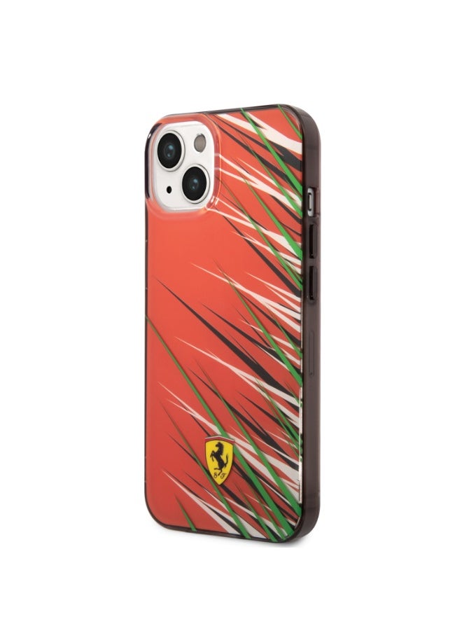 Ferrari - Ferrari PC/TPU Case With Double Layer Grass Print For iPhone 14 - Red [ FEHCP14SYPER ] - Image 1