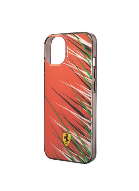 Ferrari PC/TPU Case With Double Layer Grass Print For iPhone 14 - Red [ FEHCP14SYPER ]