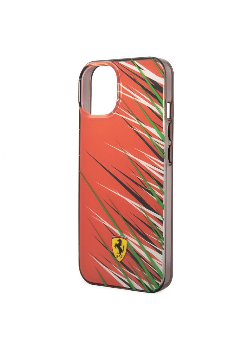 Ferrari - Ferrari PC/TPU Case With Double Layer Grass Print For iPhone 14 - Red [ FEHCP14SYPER ] - Image 1
