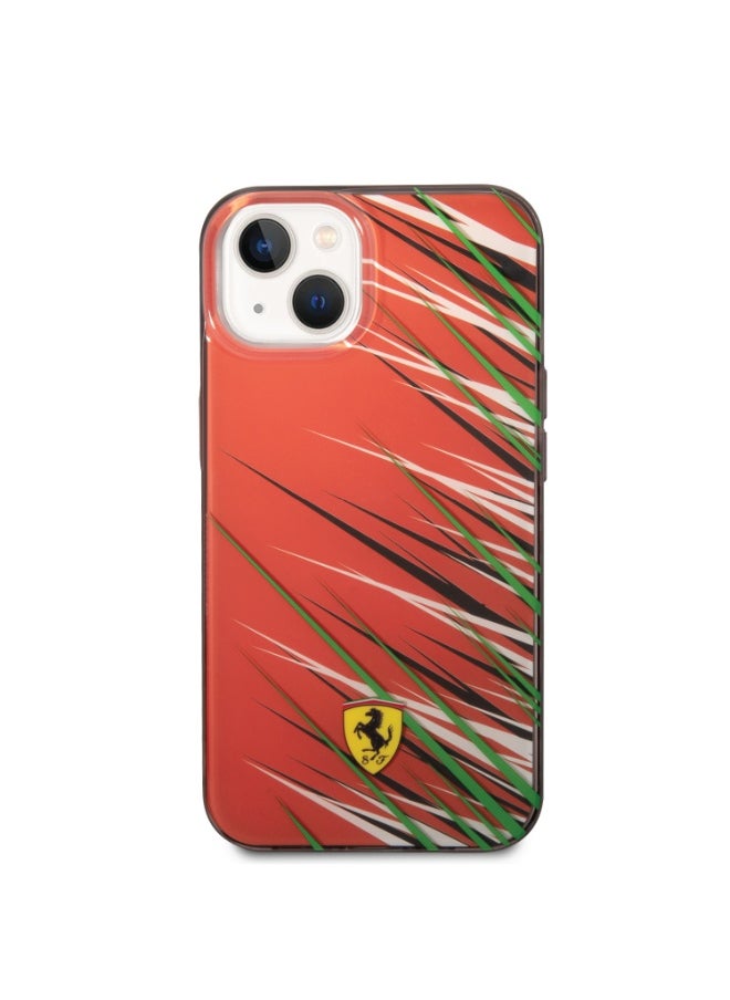 Ferrari - Ferrari PC/TPU Case With Double Layer Grass Print For iPhone 14 - Red [ FEHCP14SYPER ] - Image 1