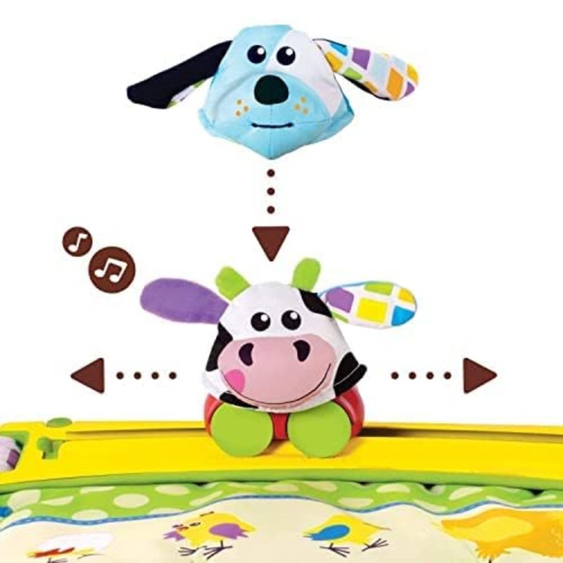 Yookidoo Baby Gym and Play Mat - 3 Stage Accessory Gym with Motorized Robot Track - 20 Development Activities - Age 0-12 Months (Tummy Time Playmat) - Image 2
