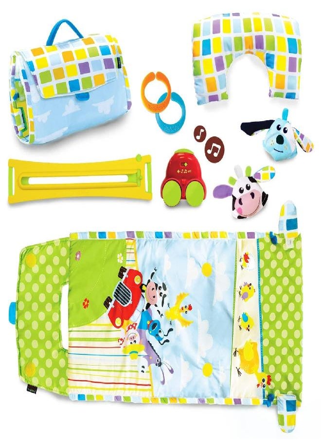 Yookidoo Yookidoo Baby Tummy Time Mat Newborn Musical Playmat & Outdoor Gym. Pillow, Teething Toys and Portable Fold-Up Case. 0-12 Months.  - Image 4